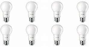 Frosted A19 Light Bulb, Non-Dimmable, 800 Lumen, Daylight (5000K), 9W=60W, E26 Base, 16-Pack