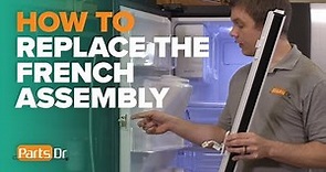 How to replace the french mullion flap assembly part # DA97-12683B in a Samsung refrigerator
