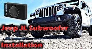 JEEP JL SUBWOOFER INSTALLATION JL AUDIO ACS112LG-TW1 12 powered subwoofer