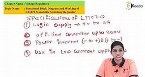 LT1070 Monolithic Switching Regulator | Voltage Regulators in LIC | Linear Integrated Circuits