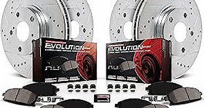 Power Stop K7567 Front and Rear Z23 Carbon Fiber Brake Pads with Drilled & Slotted Brake Rotors Kit