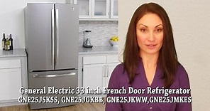 GE 33 inch French Door Refrigerator GNE25JSKSS