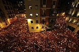 Pamplona's town square flooded with revellers to celebrate end of bull ...