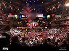 BBC Last night of the Proms. The audience waving flags at the Royal ...