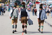 Munich, Germany-September 27,2017: Three Men in Traditional Bavarian ...