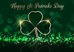 St Patrick's Day background with shamrock on bokeh lights 329805 Vector ...