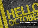October written in the sky PowerPoint Template - October written in the ...