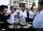 Uman, Ukraine. 26th Sep, 2022. Ultra-Orthodox Jewish pilgrims perform ...