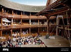 Interior of Shakespeares Globe Theatre Southbank London England Stock ...