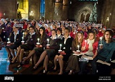 Congregation singing and holding candles during filming of BBC Songs of ...