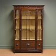 Fine Quality Edwardian Walnut Antique Display Cabinet - Antiques World