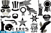 4th of July Party Photo Booth Prop Silhouette Cameo Cutting Files SVG ...