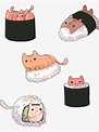 Sushi Cats Sticker by Tmis | Sushi cat, Cute drawings, Sushi drawing