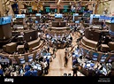 Looking downwards at the trading floor of the New York Stock Exchange ...