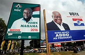 A campaign billboard shows John Dramani Mahama, Ghana’s president and ...
