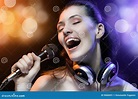 Singing girl stock image. Image of microphone, singer - 9666691