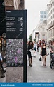 People Walk Past Directions and Map Board on Poultry, City of London ...