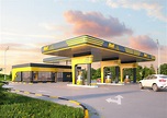 Design of gas station. on Behance