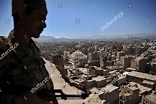 Yemeni Soldier Stands Guard Castle Overlooking Editorial Stock Photo ...