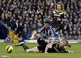 Chelsea's English defender Gary Cahill tackles West Bromwich Albion's ...