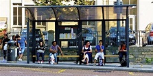 at the bus stop wait for the bus – Stock Editorial Photo © Siempreverde ...