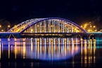 South Korea, Night, Bridge, Seoul, Neon, Lights, Cityscape, Reflection ...