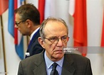 Pier Carlo Padoan, Italy's finance minister, pauses whilst speaking ...