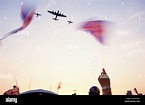 Battle of Britain Memorial aircraft fly in formation over 50th ...