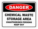 Chemical Waste Storage Area Danger Safety Sign - Safety Signs Warehouse