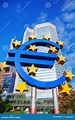 Euro Sign in Front of the European Central Bank Building Editorial ...