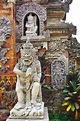 Ancient Carved Stone Warrior Statue Stands Guard Outside a Temple in ...