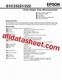 S1C33221 Datasheet(PDF) - Epson Company
