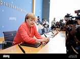 German Chancellor Angela Merkel during press conference on foreign and ...