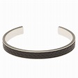 Montblanc Grain de Riz Leather and Steel Open Cuff Bracelet For Men ...