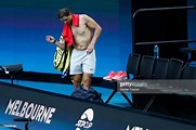 Rafael Nadal of Spain leaves Rod Laver Arena after a practice session ...