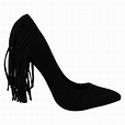 Womens Spot On High Heel Fringe Trim Court Shoe F9879 | Fruugo US