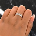 Unique Curved Wedding Bands Women 925 Silver Promise Ring for - Etsy
