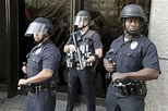 Riot Police Stand Guard During Occupy LA March Editorial Photo - Image ...