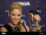 Singer Shakira poses with her trophy during the Bambi award ceremony in ...