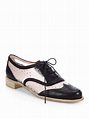 Lyst - Stuart weitzman Dandy Perforated Oxford Shoes in Black