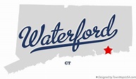 Map of Waterford, CT, Connecticut
