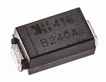 B240A-13-F DiodesZetex | Diodes Inc 40V 2A, Schottky Diode, 2-Pin DO ...