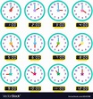 Clock that show every hour Royalty Free Vector Image