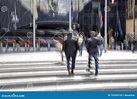 People Walking Past a Office Building Stock Image - Image of female ...