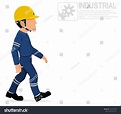 Industrial Worker Walking On Transparent Background Stock Vector ...