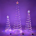 Yescom Set of 3 LED Christmas Spiral Light Kit 6Ft 4Ft 3Ft Cone Tree ...