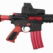 AR 15 Red Accents Kit With Angle Grip | AR15 Accessories