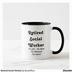 a black and white coffee mug with the words retired telephone operator ...