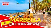 MARBELLA TOUR 🇪🇸 Beach walk in Marbella Costa Del Sol Spain 4K Walking ...