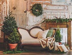Holiday mini session with vintage sofa | Christmas backdrops, Christmas ...